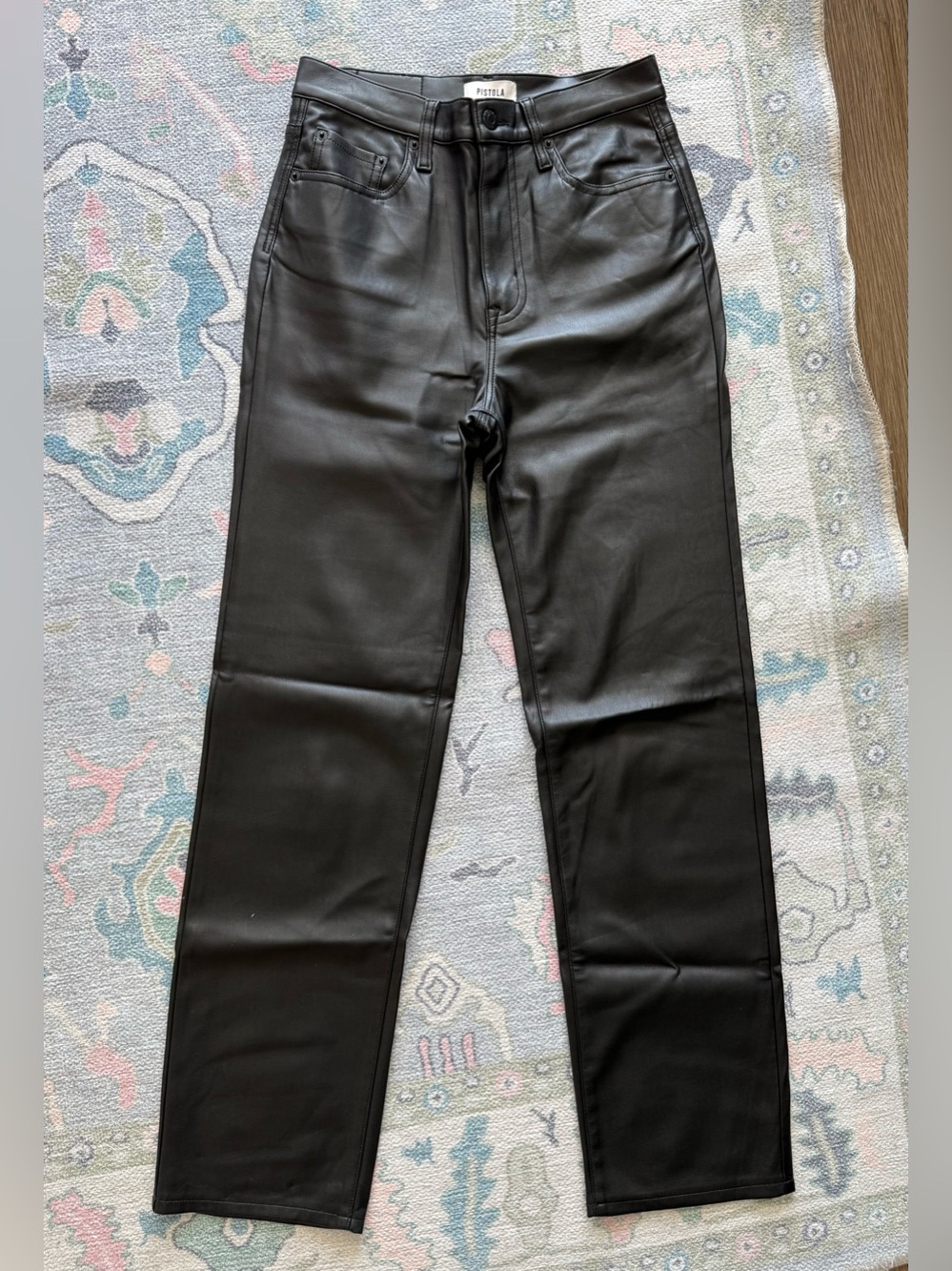 Pistola Black Faux Leather Pants